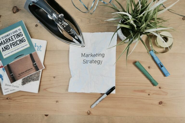 Creative planning notes and workspace for digital strategy