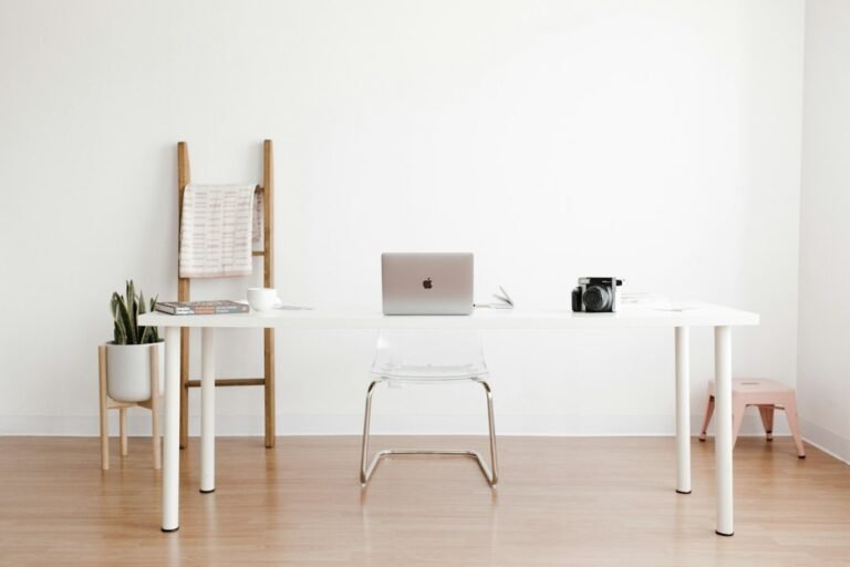 Calm modern home office illustrating intentional workspace design